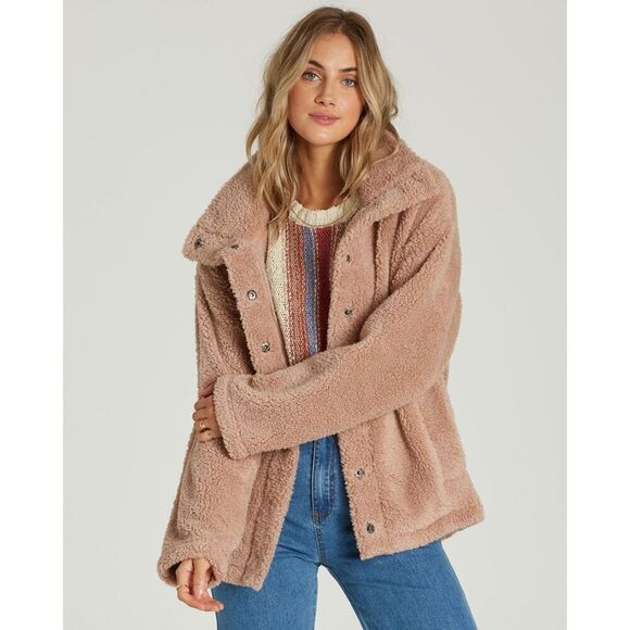 ✨Billabong Cozy Days Sz Medium Jacket Womens Warm Sand✨ - Picture 1 of 10